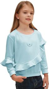 img 3 attached to Girls Ruffle Pullover Sleeve Sweatshirt Outdoor Recreation for Hiking & Outdoor Recreation Clothing