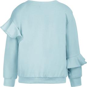 img 1 attached to Girls Ruffle Pullover Sleeve Sweatshirt Outdoor Recreation for Hiking & Outdoor Recreation Clothing