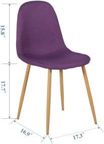 img 1 attached to 🪑 Enhance Your Dining Experience with VECELO Set of 4 Modern Dining Chairs in Purple