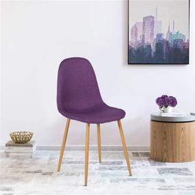 img 2 attached to 🪑 Enhance Your Dining Experience with VECELO Set of 4 Modern Dining Chairs in Purple