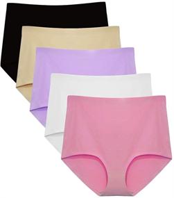 img 4 attached to Black Women's Seamless Panty Briefs - Pack of 4 | Clothing