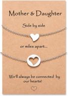 🎁 lanqueen back to school gift: mother daughter bracelets - perfect mother's day jewelry gift for mom & daughter - mommy and me heart matching wish bracelets logo