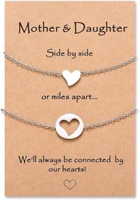 img 4 attached to 🎁 Lanqueen Back to School Gift: Mother Daughter Bracelets - Perfect Mother's Day Jewelry Gift for Mom & Daughter - Mommy and Me Heart Matching Wish Bracelets