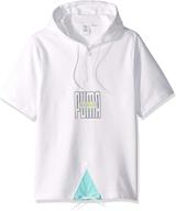 puma мужская толстовка с капюшоном "diamond" белая логотип