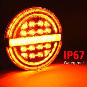 img 1 attached to 🚤 MICTUNING 5.3-inch Round Red/Amber LED Trailer Tail Lights Kit: Waterproof, Submersible, Brake Light/DRL/Flow Turn Signal Lamp for Under 80 inches - Truck, RV, Car, Boat (2pcs)