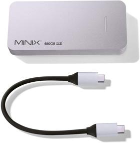 img 1 attached to 💾 MINIX NEO SG4: 480GB USB-C Multiport High-Speed SSD Storage Hub with Gigabit Ethernet, 4K HDMI, USB-C Pass-Through, USB 3.0 - Compatible with macOS, iPadOS, and Windows 10 OS