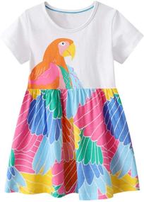 img 3 attached to Charming Sleeve Cotton Appliques Girls' Dresses for a Stylish Summer Look