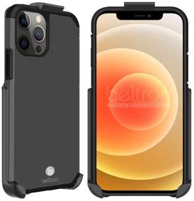 img 2 attached to 📱 BELTRON iPhone 12 Pro Heavy Duty Case with Belt Clip - Slim, Full Protection & Rotating Holster with Kickstand - Gunmetal Grey