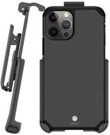 📱 beltron iphone 12 pro heavy duty case with belt clip - slim, full protection & rotating holster with kickstand - gunmetal grey logo