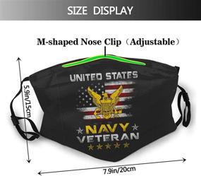 img 1 attached to USA Navy Veteran Face Mask with Filters - Washable Reusable Scarf Balaclava for Women, Men, Adults, Teens