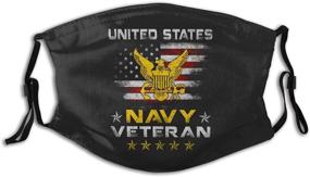 img 2 attached to USA Navy Veteran Face Mask with Filters - Washable Reusable Scarf Balaclava for Women, Men, Adults, Teens