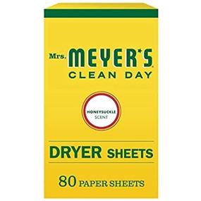 img 1 attached to 🌼 Mrs. Meyer's Clean Day Dryer Sheets: Static-reducing Fabric Softener with Cruelty Free Formula & Essential Oils Infusion - Honeysuckle Scent (80 Count)