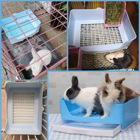 img 1 attached to 🐰 PINVNBY Large Rabbit Litter Box with Drawer - Ideal Corner Toilet Trainer for Adult Guinea Pigs, Chinchilla, Ferret, Hedgehog, and Small Animals