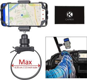 img 2 attached to CamKix UTV Side by Side Roll Bar Phone Mount for Polaris RZR, General, Ranger & 📱 Other UTV Brands - Holds Smartphones, GoPro & Action Cams -Includes Phone Holder Clip & GoPro Mount