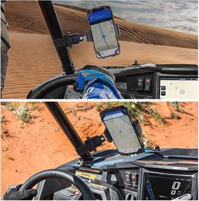 img 3 attached to CamKix UTV Side by Side Roll Bar Phone Mount for Polaris RZR, General, Ranger & 📱 Other UTV Brands - Holds Smartphones, GoPro & Action Cams -Includes Phone Holder Clip & GoPro Mount