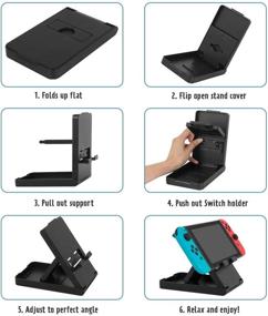 img 3 attached to 🎮 ADZ Adjustable Switch Stand: Portable Playstand for Nintendo Switch Console, Compact Mount with 3 Height Settings
