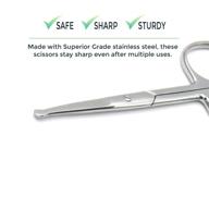 🔪 melwey stainless steel rounded tip scissors for nose & facial hair - safe trimming for eyebrows, eyelashes, men's moustache, beard, and baby nails logo