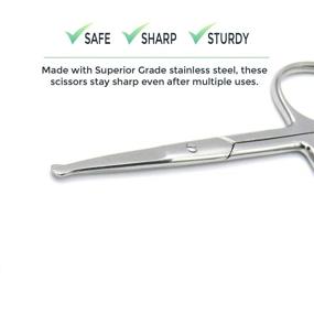 img 4 attached to 🔪 Melwey Stainless Steel Rounded Tip Scissors for Nose & Facial Hair - Safe Trimming for Eyebrows, Eyelashes, Men's Moustache, Beard, and Baby Nails