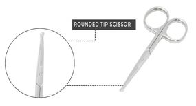 img 2 attached to 🔪 Melwey Stainless Steel Rounded Tip Scissors for Nose & Facial Hair - Safe Trimming for Eyebrows, Eyelashes, Men's Moustache, Beard, and Baby Nails