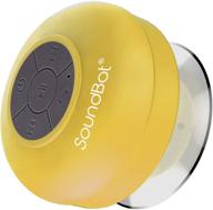 🔊 soundbot sb510 hd water resistant bluetooth 4.0 shower speaker - portable, handsfree, 6hr playtime, suction cup, yellow logo