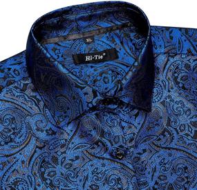img 1 attached to Hi Tie Paisley Casual Button Wedding Men's Clothing