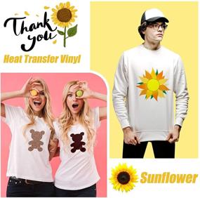 img 3 attached to 🌻 Sunflower Theme Heat Transfer Vinyl Bundle - 10 Sheets Glitter HTV Assorted Colors for Clothes, Bags, Hats - Fabric Supplies, 12 x 10 Inches