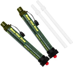 img 4 attached to SurvivaIStraw Backpacking Purification Filtration Green 2Pack