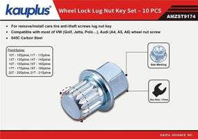 img 3 attached to 🔒 Kauplus 10PCS Lug Nuts with Anti-Theft Wheel Lock Key Set - Secure Wheel Nut & Screw Removal for Cars