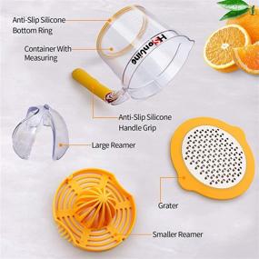 img 3 attached to 🍊 Hsonline 4-in-1 Citrus Orange Lemon Juicer: Manual Hand Press Lime Squeezer with Cheese Grater, Measuring Cup, Egg Separator, Anti-Slip Handle and Stainless Steel Design, 20OZ Capacity