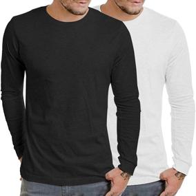 img 4 attached to 👕 Coofandy Men's Cotton Sleeve Lounge Shirts: Trendy T-Shirts & Tanks