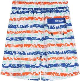 img 3 attached to ninovino Boys Swim Trunk Beach Shorts: Quick Dry Bathing Suit with Mesh Lining for Kids 2-12T