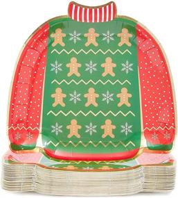 img 3 attached to 48 Pack of 9.5-Inch Ugly Christmas Sweater Paper Plates for Holiday Party