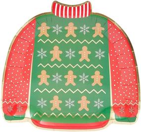 img 2 attached to 48 Pack of 9.5-Inch Ugly Christmas Sweater Paper Plates for Holiday Party