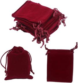 img 4 attached to Burgundy Jewelry HRX Package: Convenient Drawstring Solution for Jewelry Lovers