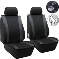 elantrip waterproof front seat covers car water repellent bucket seat cover universal fit airbag armrest compatible for auto suv truck van logo