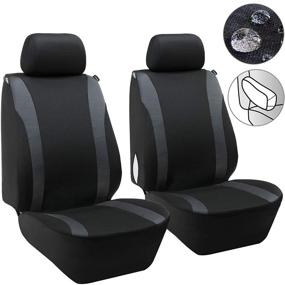 img 4 attached to Elantrip Waterproof Front Seat Covers Car Water Repellent Bucket Seat Cover Universal Fit Airbag Armrest Compatible For Auto SUV Truck Van