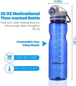 img 1 attached to 💧 Imrider Sports 32oz BPA-Free Water Bottle - Durable TRITAN Plastic, Flip Top Lid - Perfect for Gym & Outdoor Sports