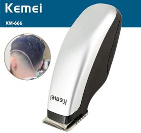 img 2 attached to 💇 KEMEI Cordless Self-Haircut Kit - Mini Clippers Trimmer Groomer Set with Stainless Steel Styling Shears