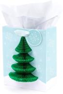 🎁 hallmark 9-inch medium christmas gift bag with tissue paper - honeycomb tree design logo