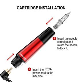 img 2 attached to Wormhole Cartridge Tattoo Pen Kit TK108 for Beginners - Complete Tattoo Kit with Professional Rotary Tattoo Machine Pen (Red)