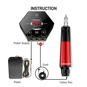 img 3 attached to Wormhole Cartridge Tattoo Pen Kit TK108 for Beginners - Complete Tattoo Kit with Professional Rotary Tattoo Machine Pen (Red)