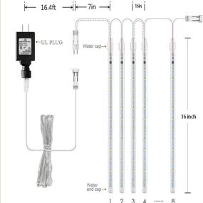 img 1 attached to 🎄 Outdoor Christmas Lights: Blue 16 inch/40cm Meteor Shower Rain Lights - 8 Tube, 256 LED Icicle Christmas Lights for Xmas New Year Decorations, Tree Garden Wedding Party Holiday