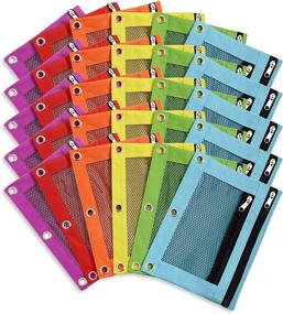 img 4 attached to Blue Summit Supplies Pencil Pouches - 30 Pack Assorted Colors for School Supplies and Writing Utensils - Cloth Zipper Pouches for 3 Ring Binders - Bulk Pack of 30