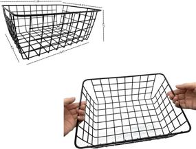 img 2 attached to 📦 Organize with Style: 4-Pack Performance Iron Storage Baskets for Home, Office, Kitchen, and Bathroom