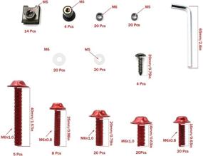 img 2 attached to Набор болтов JOYON 177 шт. для универсального обтекателя мотоцикла с крепежными винтами, комплект для спортбайков Kawasaki Yamaha Suzuki BMW (красный)