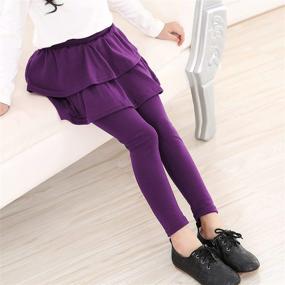 img 1 attached to 👧 Auranso Little Footless Stretchy Leggings: Stylish Girls' Clothing Essential