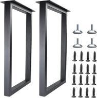 🔲 premium topsair metal table legs: sturdy square tube iron legs for dining, coffee, computer desk & more - 28”h x 17.7”w rectangle shape logo