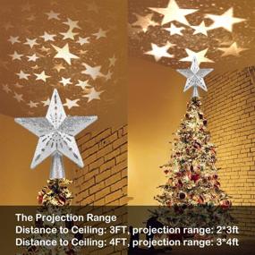 img 3 attached to HueLiv Christmas Star Tree Topper - LED Rotating Warm Color Star Projector Lights, 3D Glitter Hollow Star - Xmas Tree Decorations Gift for Kids & Friends