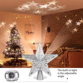 img 1 attached to HueLiv Christmas Star Tree Topper - LED Rotating Warm Color Star Projector Lights, 3D Glitter Hollow Star - Xmas Tree Decorations Gift for Kids & Friends