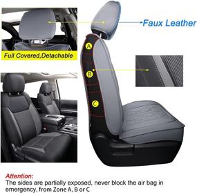 img 3 attached to Tundra Seat Covers Full Set Fit For 2006-2021 Crew Cab/ Crewmax/ Double Cab With Waterproof Faux Leather (Gray)